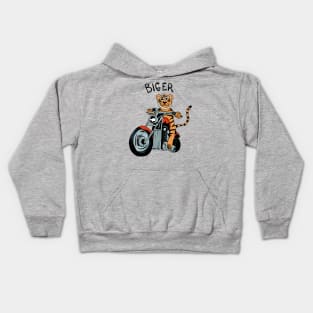 Biger / Biker Tiger Riding A Motorcycle / Motorbike / Chopper Kids Hoodie